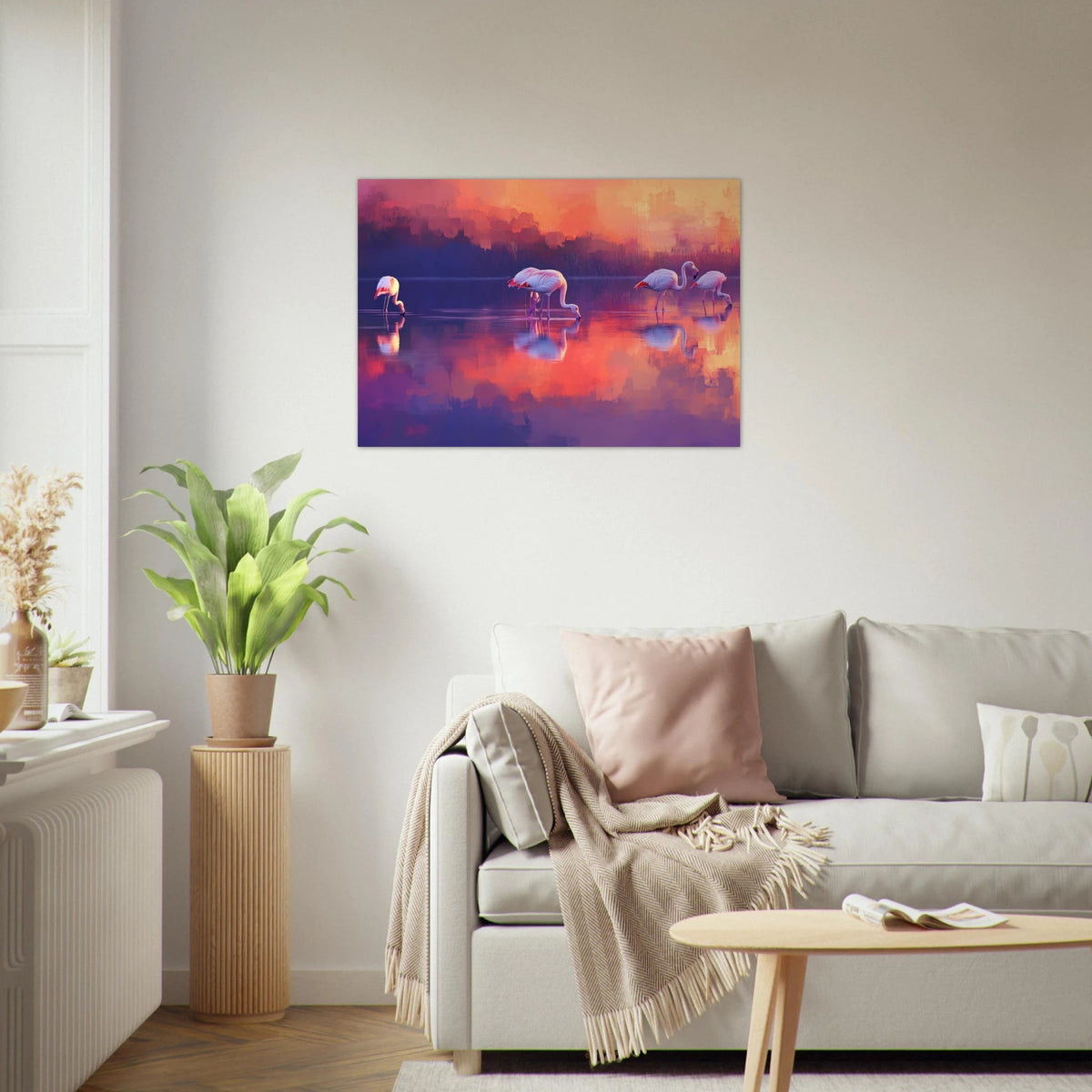 Surreal Flamingo Lake at Sunset Graceful flaming 2 - Shop Ai Art WebShop - Digital Art online Store