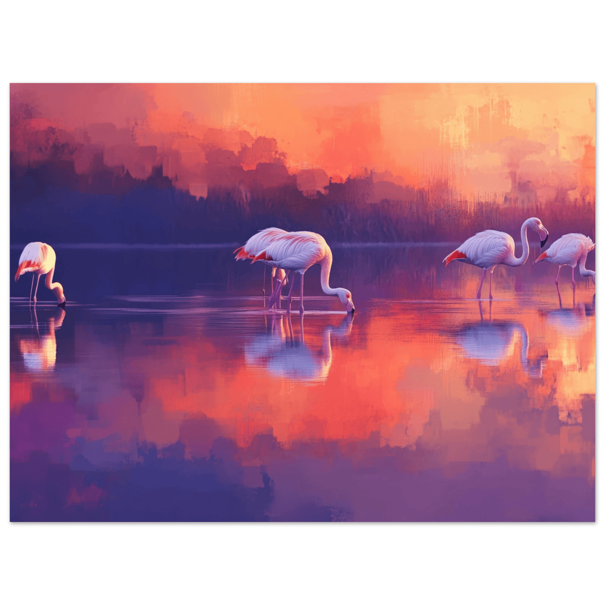 Surreal Flamingo Lake at Sunset Graceful flaming 2 - Shop Ai Art WebShop - Digital Art online Store