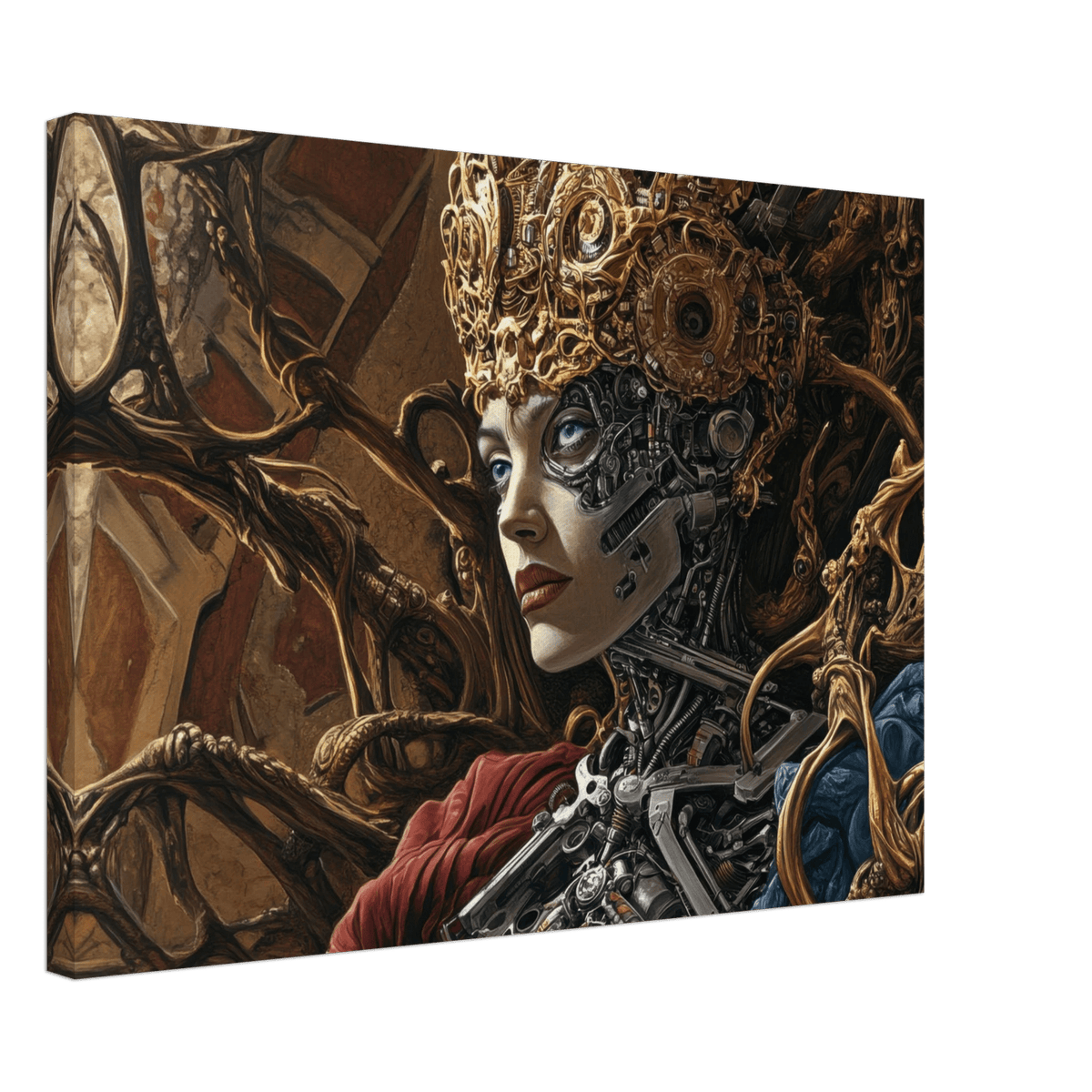 Surrealist Hybrid Queen on a Biomechanical Thrown 3 - Shop Ai Art WebShop - Digital Art online Store