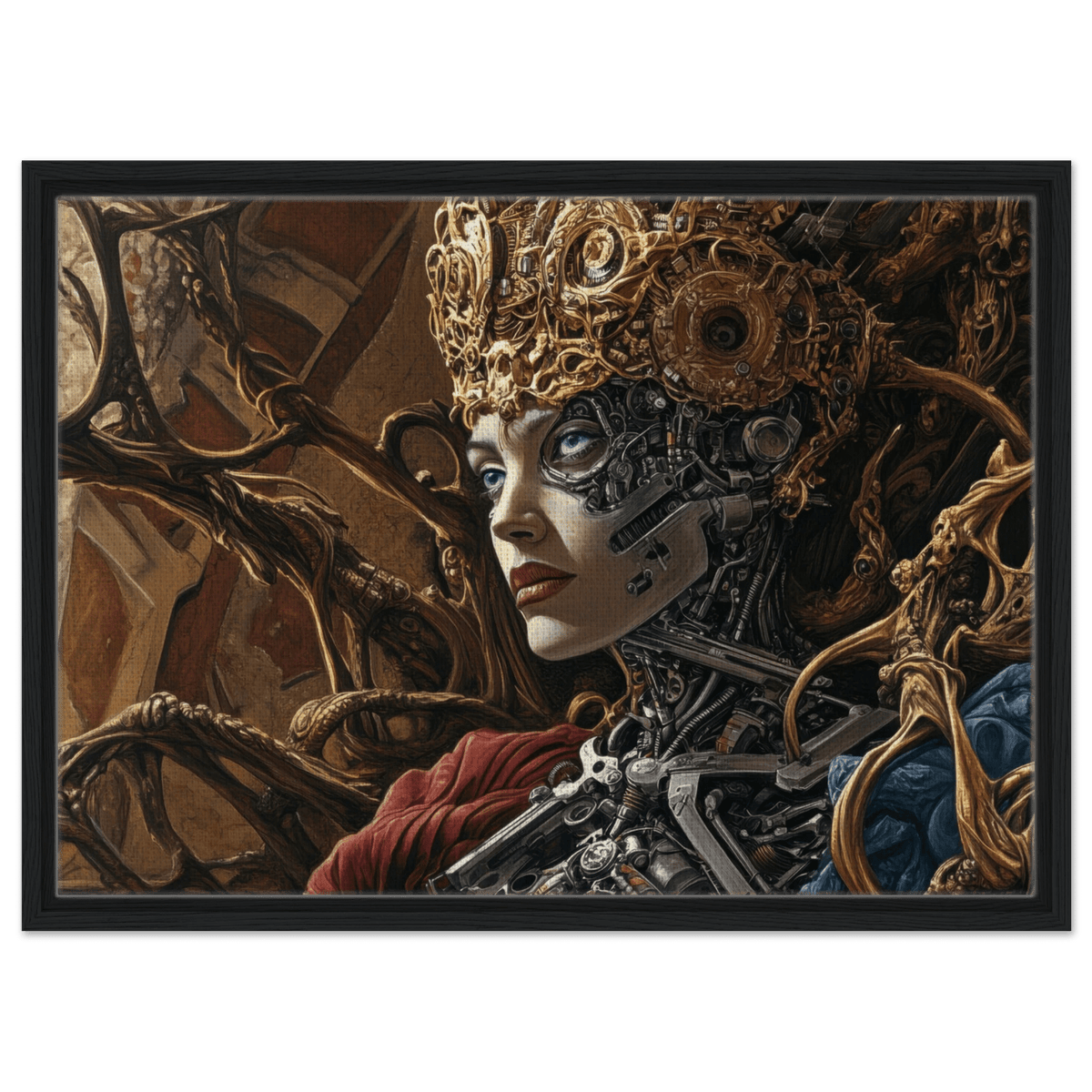 Surrealist Hybrid Queen on a Biomechanical Thrown 3 - Shop Ai Art WebShop - Digital Art online Store
