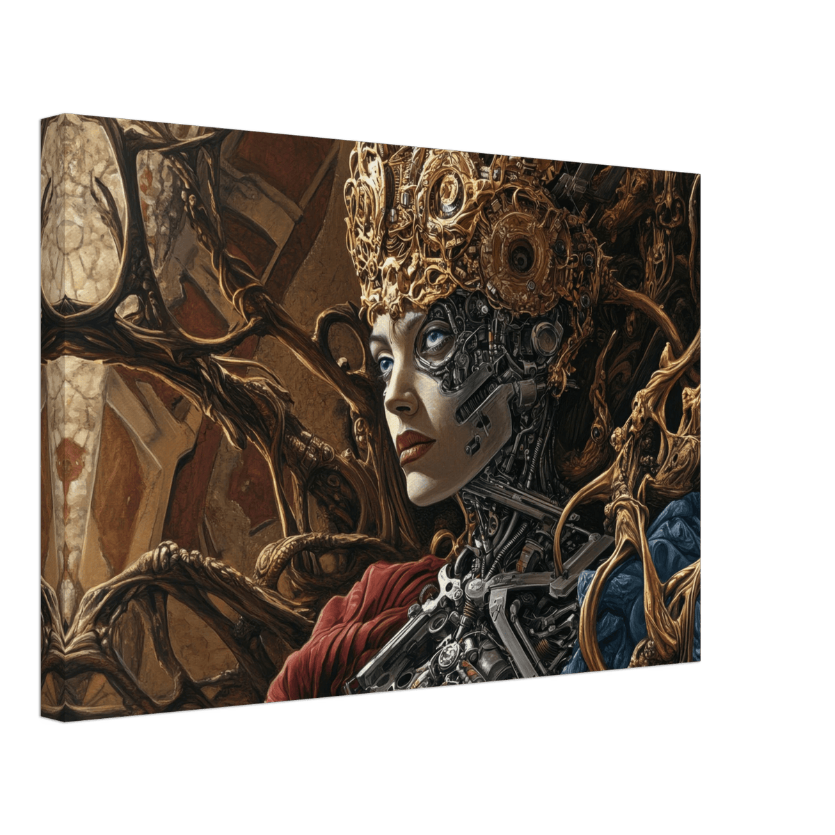 Surrealist Hybrid Queen on a Biomechanical Thrown 3 - Shop Ai Art WebShop - Digital Art online Store