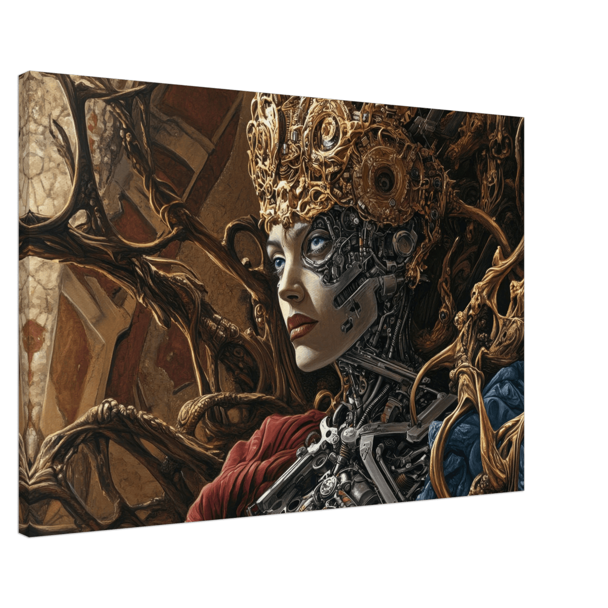 Surrealist Hybrid Queen on a Biomechanical Thrown 3 - Shop Ai Art WebShop - Digital Art online Store