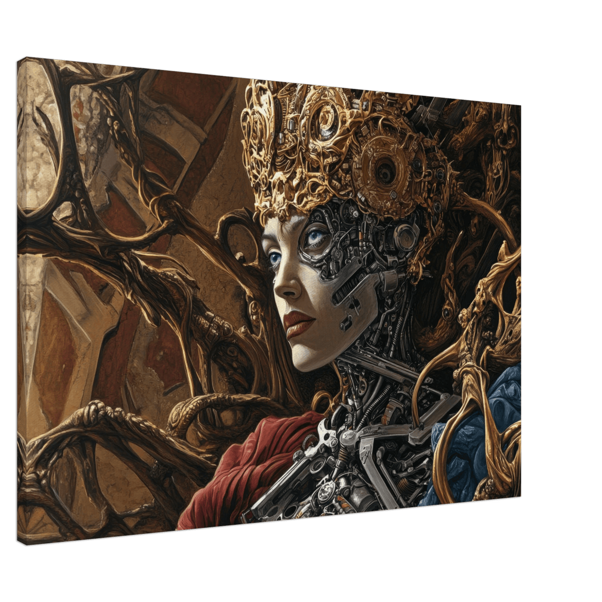 Surrealist Hybrid Queen on a Biomechanical Thrown 3 - Shop Ai Art WebShop - Digital Art online Store
