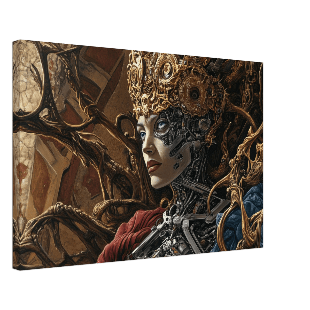 Surrealist Hybrid Queen on a Biomechanical Thrown 3 - Shop Ai Art WebShop - Digital Art online Store