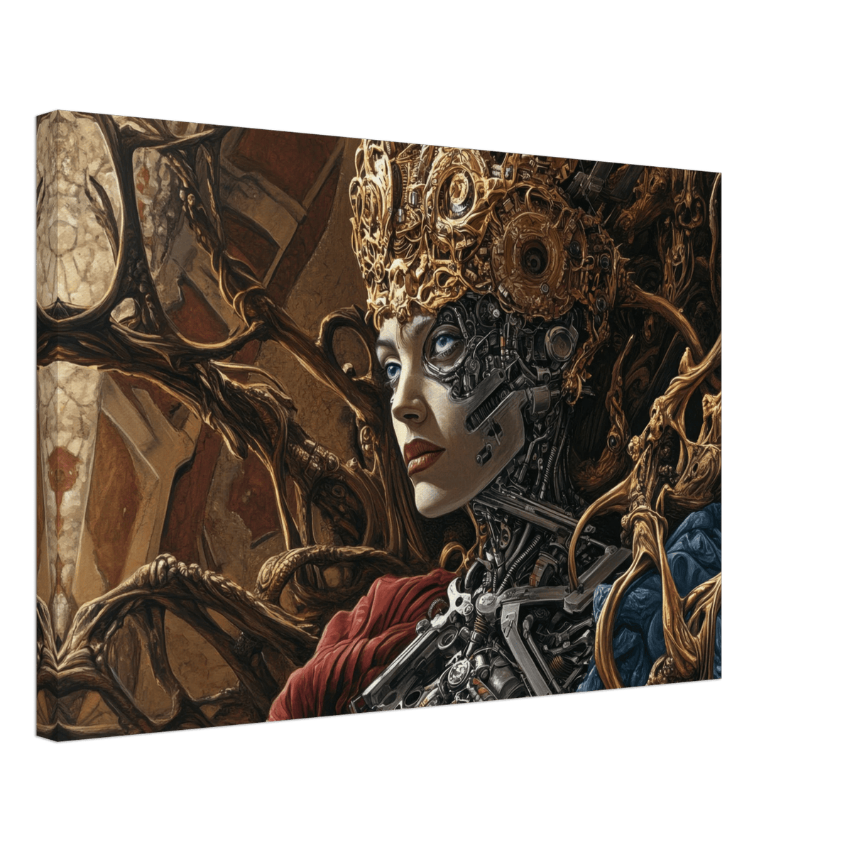 Surrealist Hybrid Queen on a Biomechanical Thrown 3 - Shop Ai Art WebShop - Digital Art online Store
