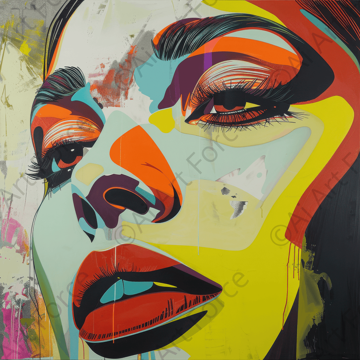 Swedish popart in abstract style 4 - Shop Ai Art WebShop - Digital Art online Store