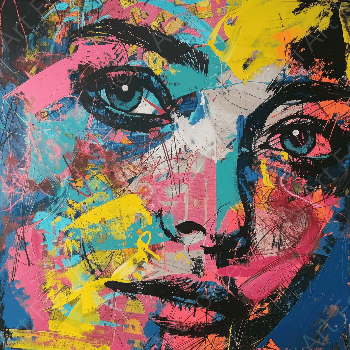 Swedish popart in abstract style 6 - Shop Ai Art WebShop - Digital Art online Store