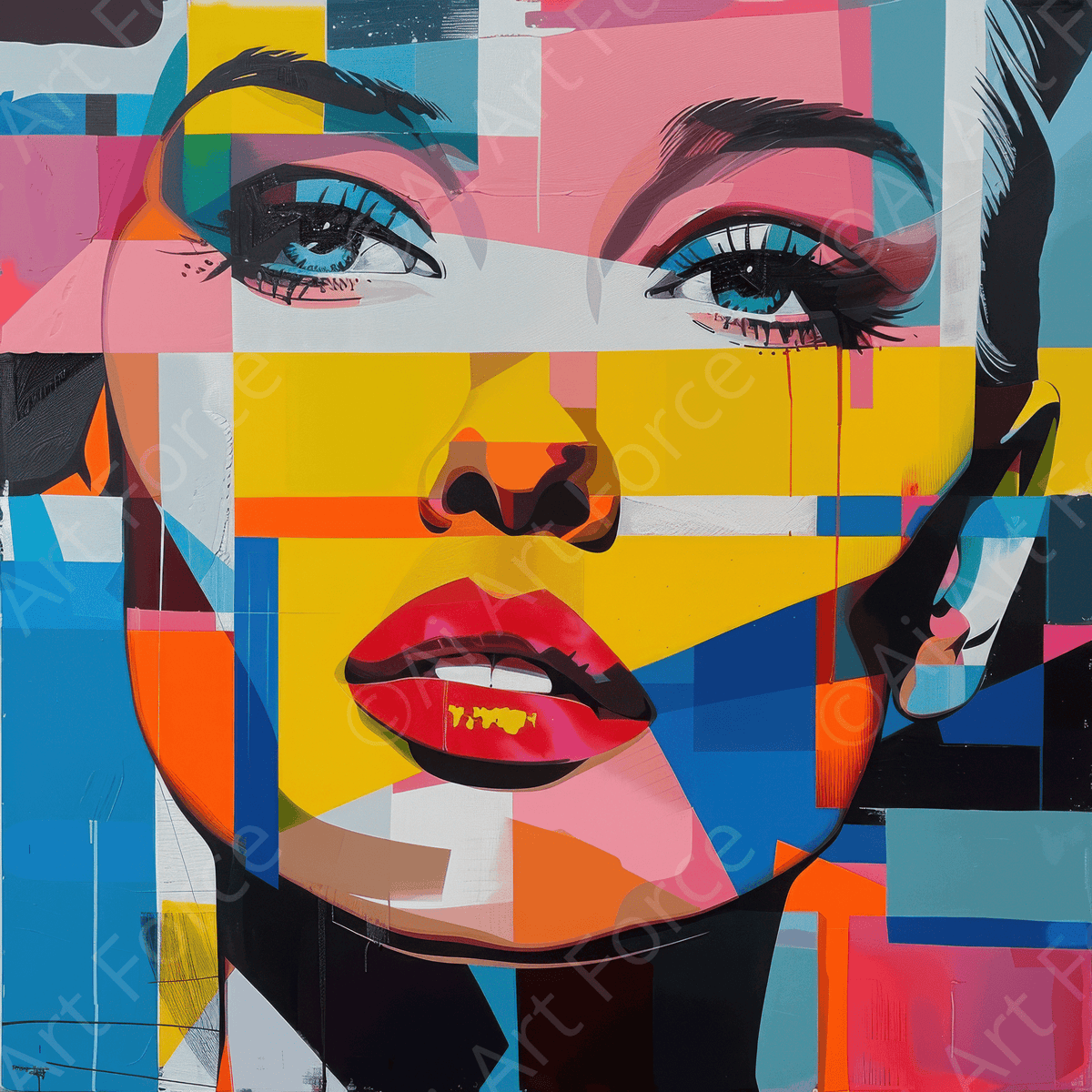 Swedish popart in abstract style 7 - Shop Ai Art WebShop - Digital Art online Store