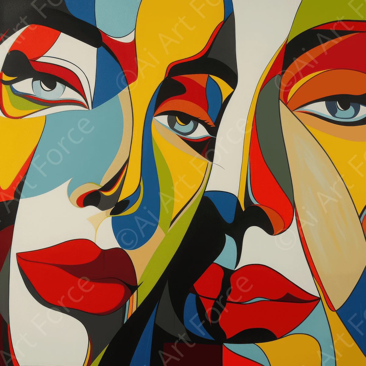 Swedish popart in abstract style - Shop Ai Art WebShop - Digital Art online Store