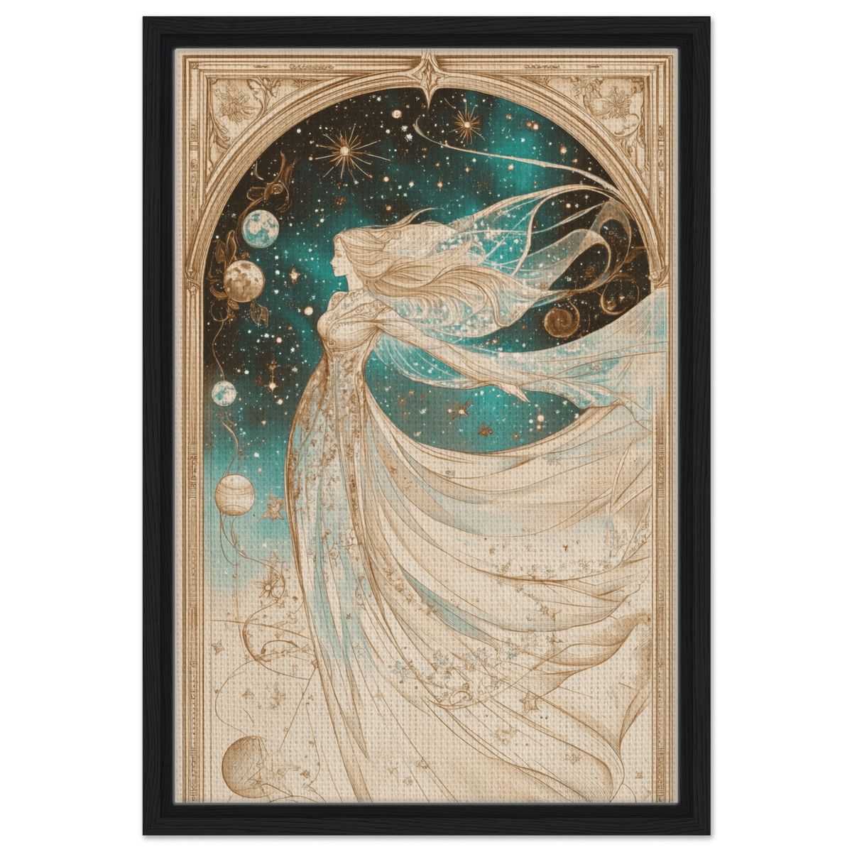 The Cosmic Muse A hand - drawn illustration 2 - Shop Ai Art WebShop - Digital Art online Store