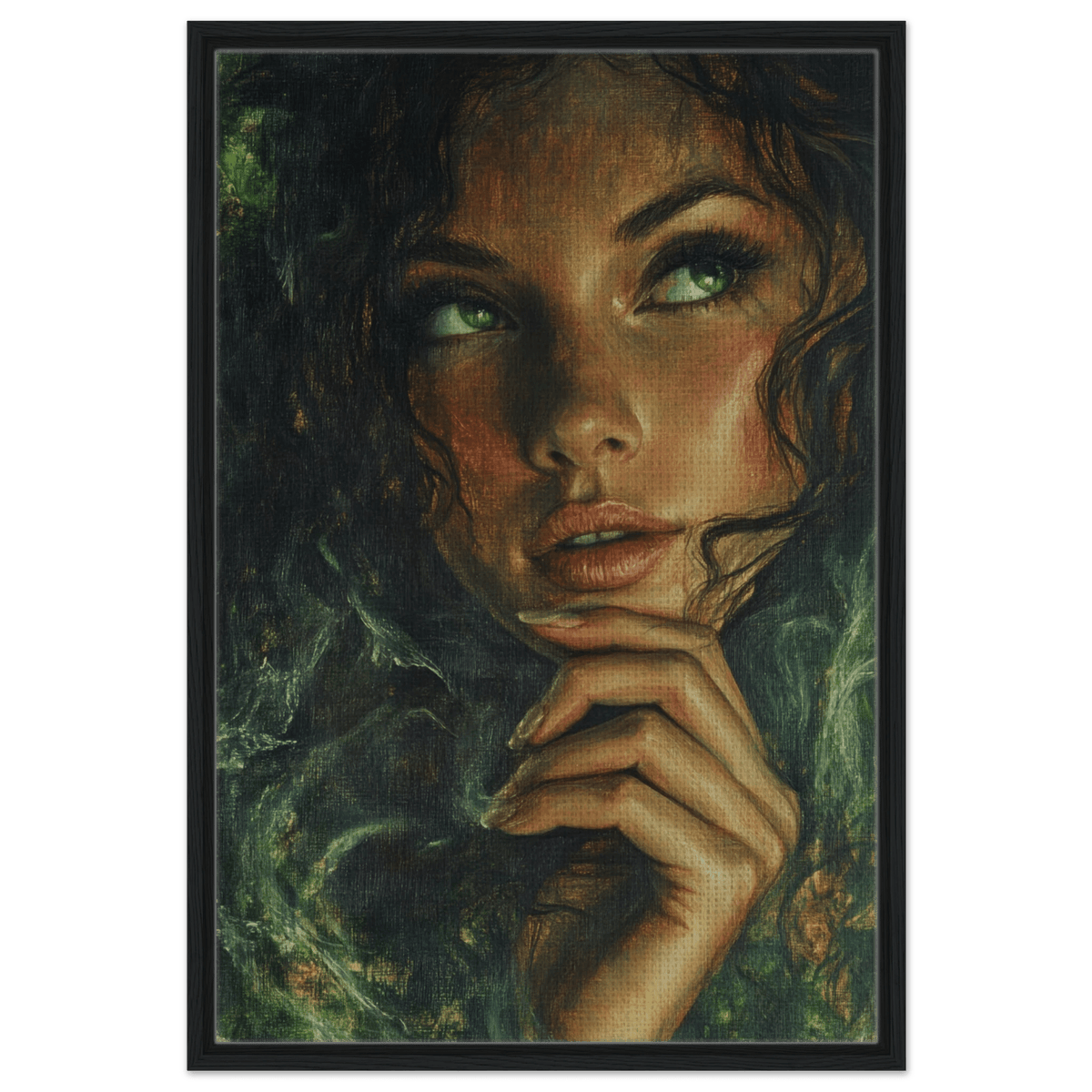 The Fae Sorceress of the Emerald Woods Oil Faint 3 - Shop Ai Art WebShop - Digital Art online Store