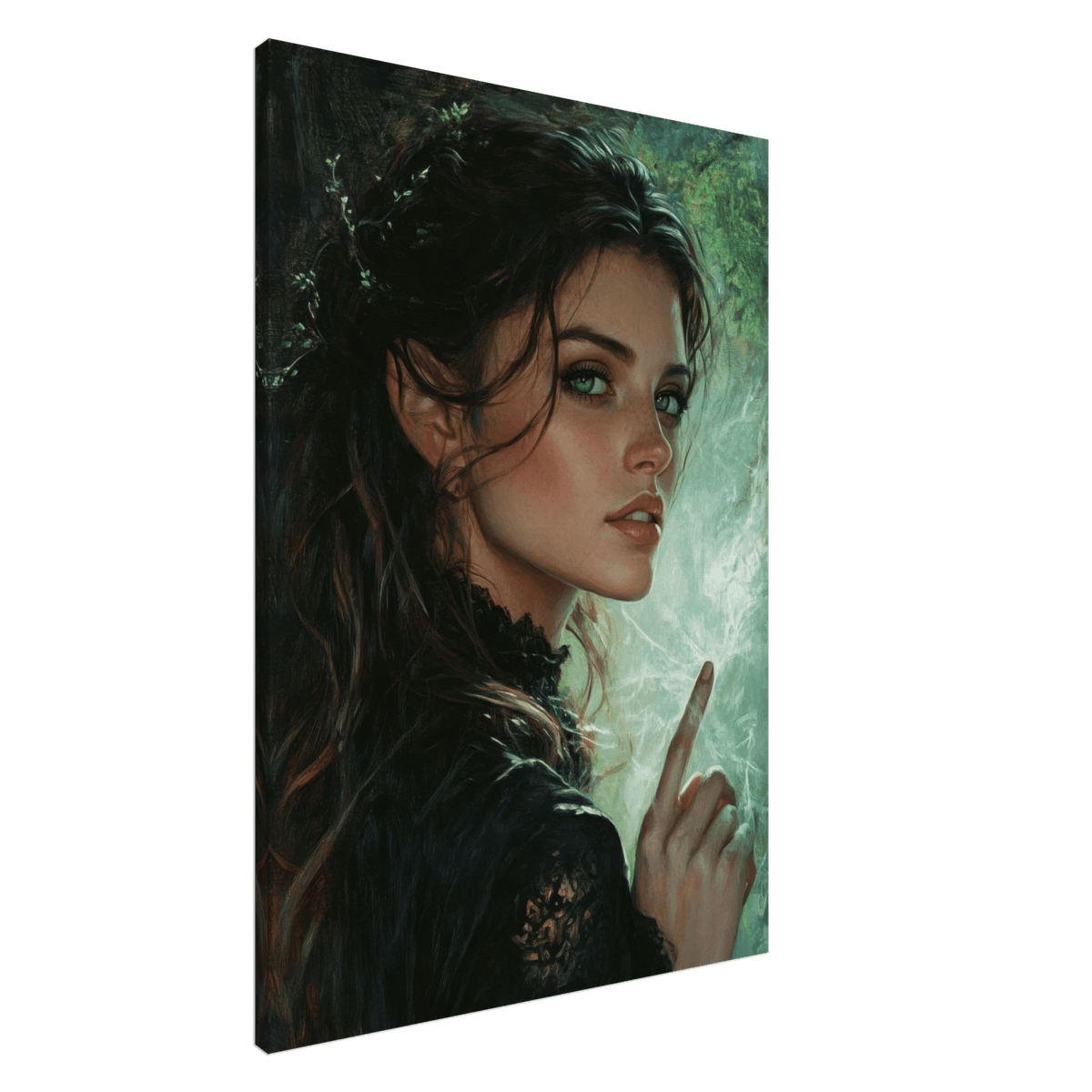 The Fae Sorceress of the Emerald Woods Oil Faint 6 - Shop Ai Art WebShop - Digital Art online Store