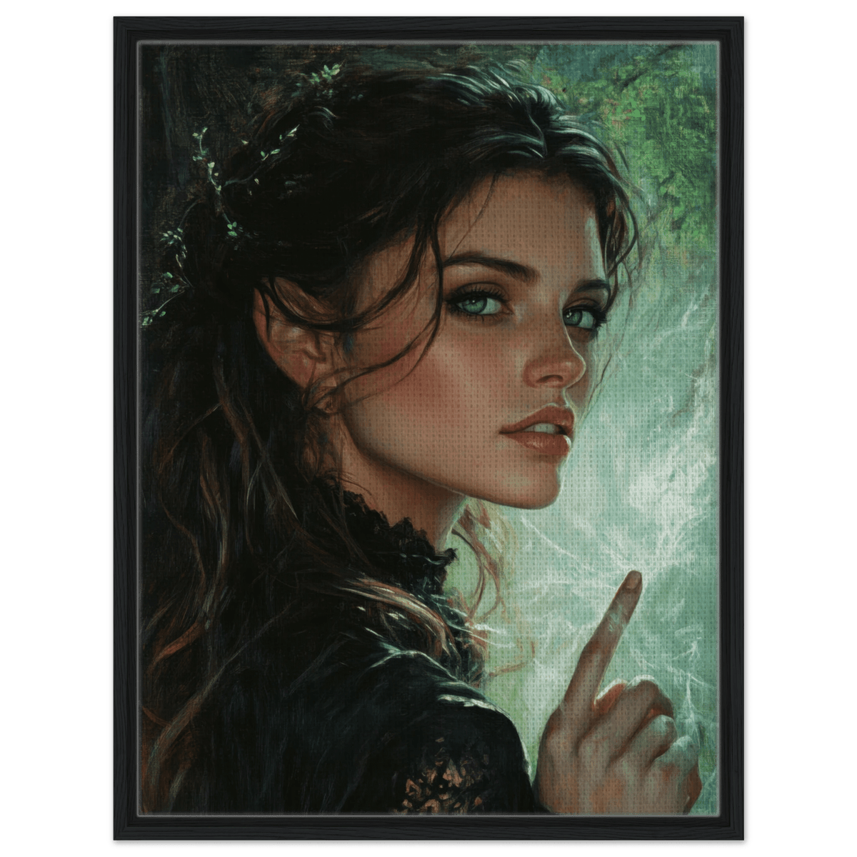 The Fae Sorceress of the Emerald Woods Oil Faint 6 - Shop Ai Art WebShop - Digital Art online Store