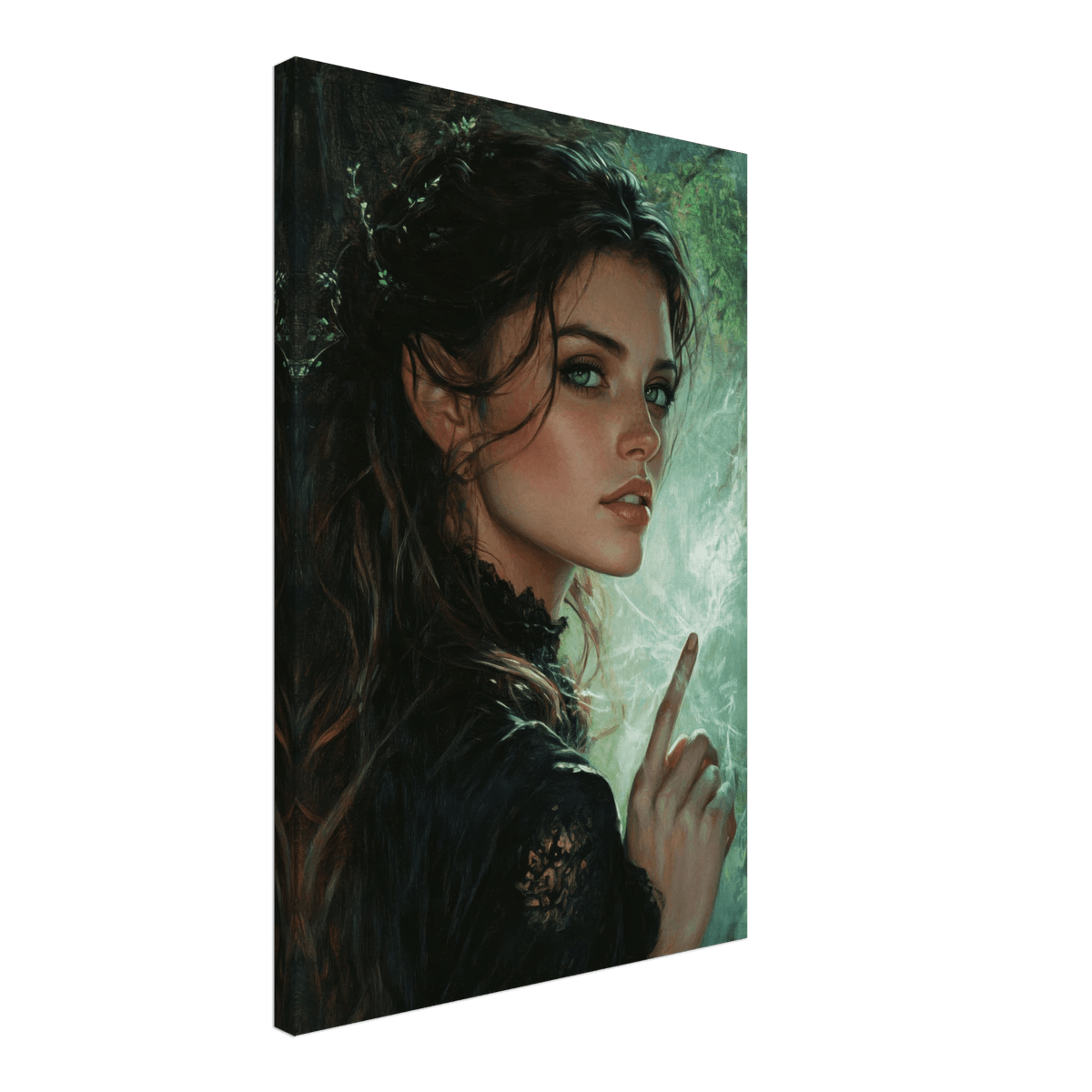 The Fae Sorceress of the Emerald Woods Oil Faint 6 - Shop Ai Art WebShop - Digital Art online Store