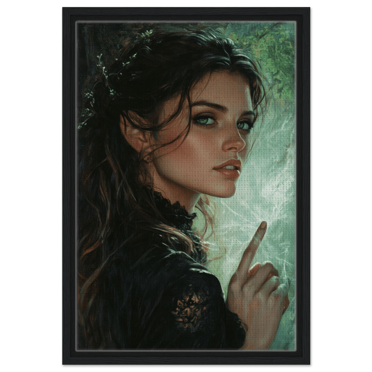 The Fae Sorceress of the Emerald Woods Oil Faint 6 - Shop Ai Art WebShop - Digital Art online Store