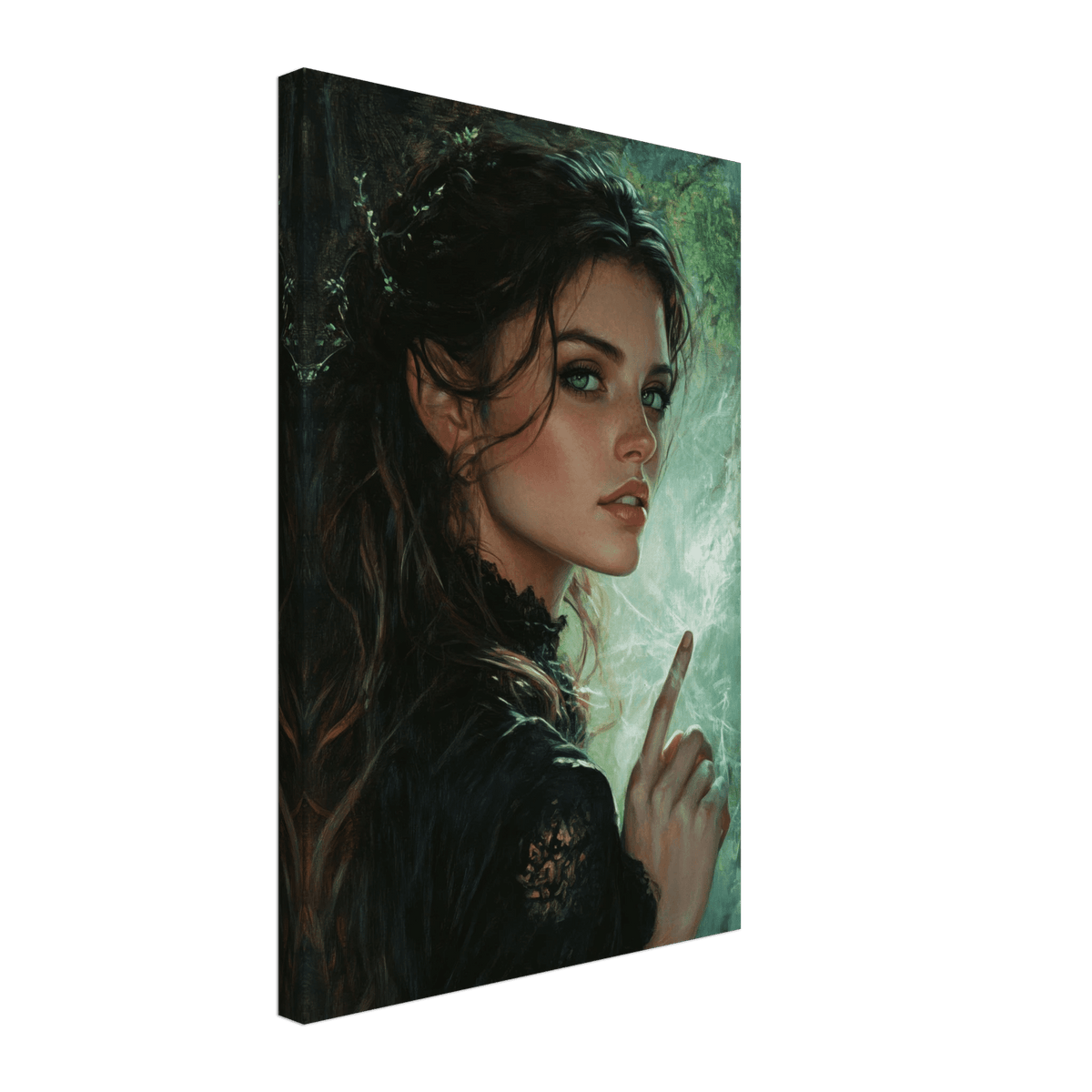 The Fae Sorceress of the Emerald Woods Oil Faint 6 - Shop Ai Art WebShop - Digital Art online Store