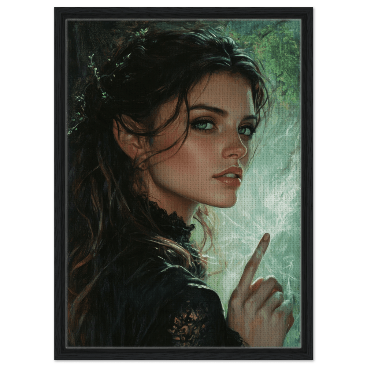 The Fae Sorceress of the Emerald Woods Oil Faint 6 - Shop Ai Art WebShop - Digital Art online Store