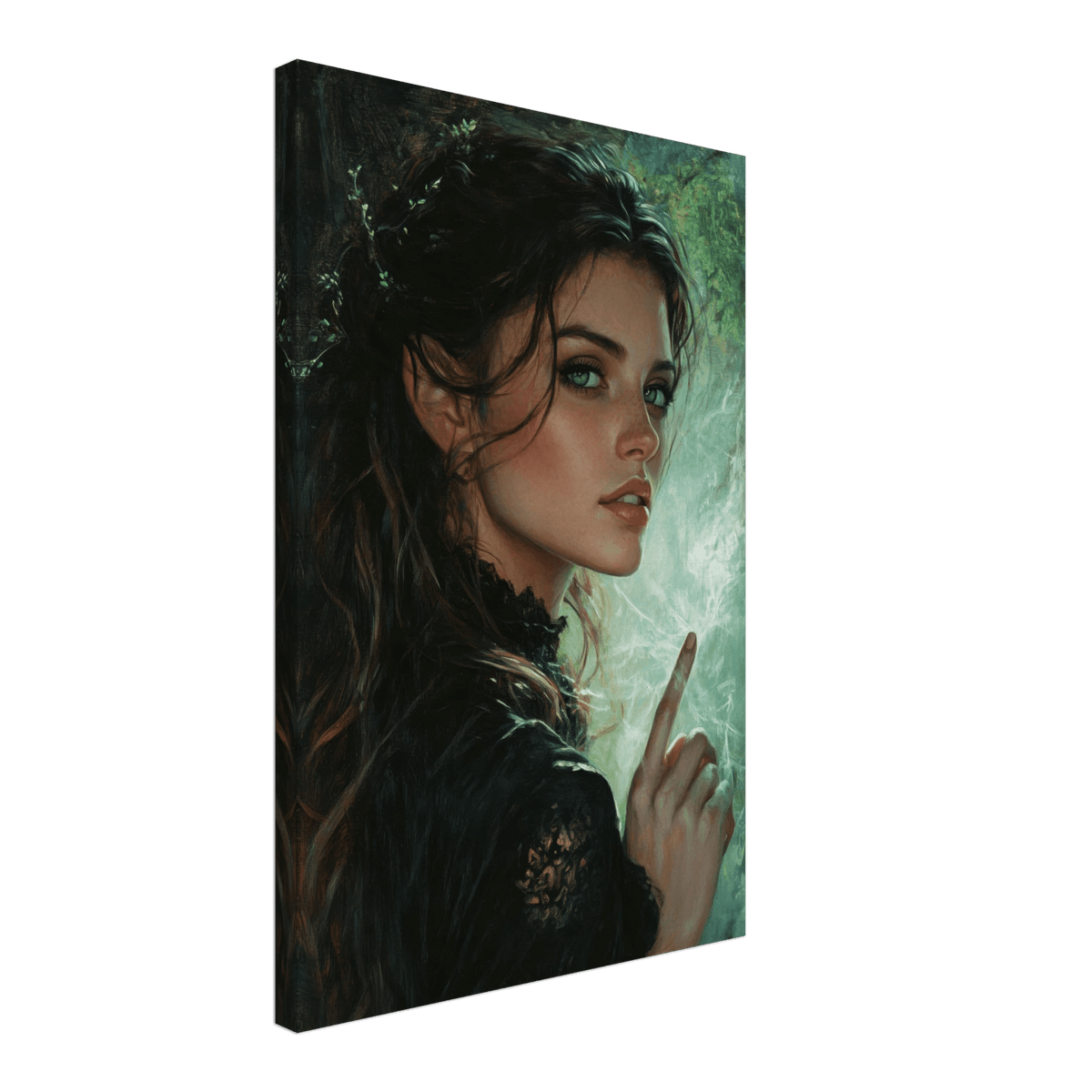 The Fae Sorceress of the Emerald Woods Oil Faint 6 - Shop Ai Art WebShop - Digital Art online Store