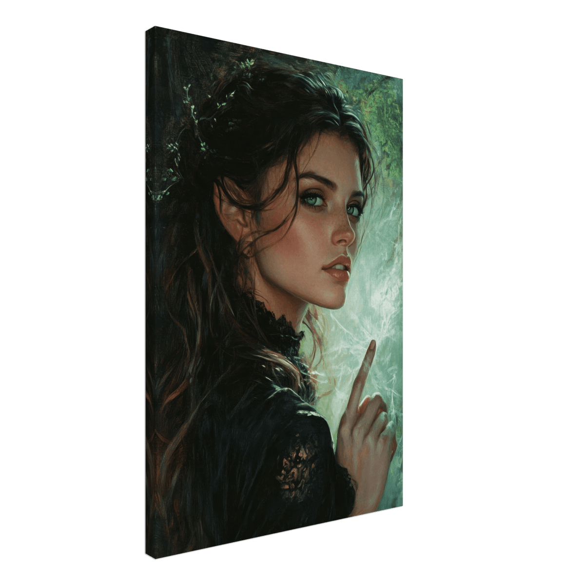 The Fae Sorceress of the Emerald Woods Oil Faint 6 - Shop Ai Art WebShop - Digital Art online Store