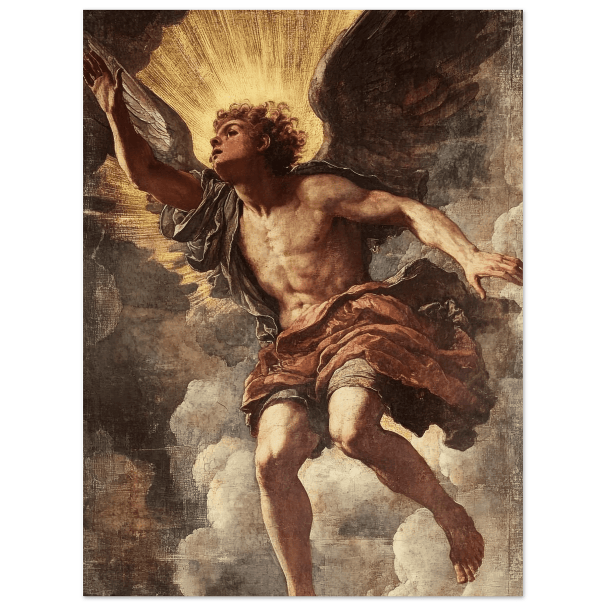 The Fallen Angels Descent Baroque Mythological - Shop Ai Art WebShop - Digital Art online Store