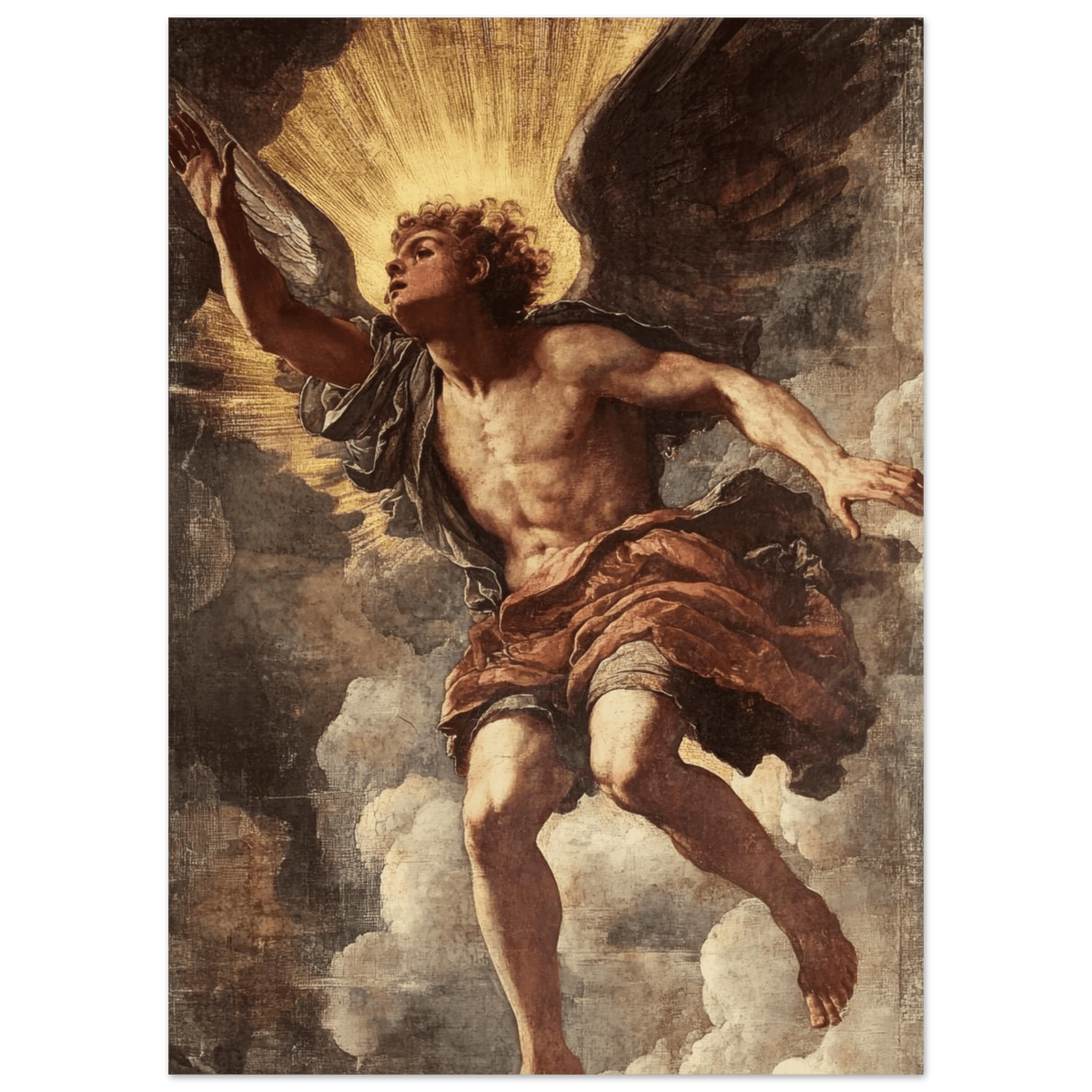 The Fallen Angels Descent Baroque Mythological - Shop Ai Art WebShop - Digital Art online Store