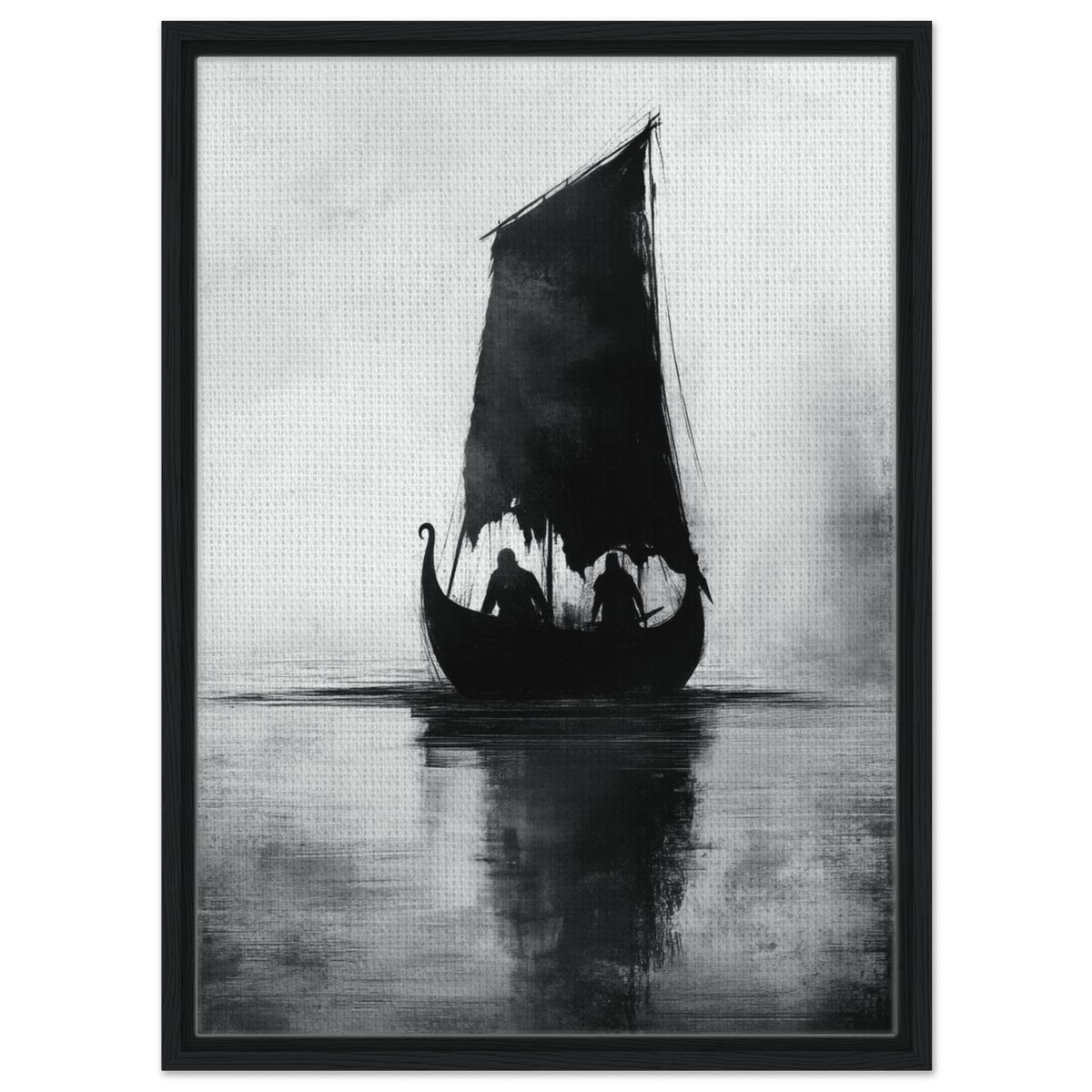 The Ghostly Viking Longship Dark Nordic Ink Met 4 - Shop Ai Art WebShop - Digital Art online Store