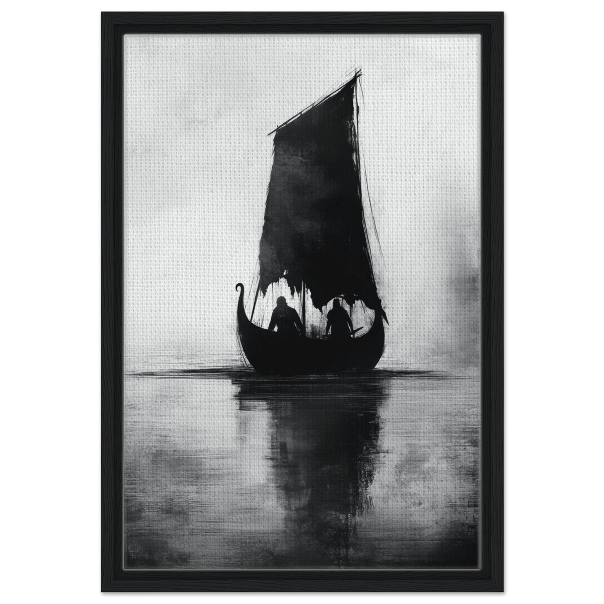 The Ghostly Viking Longship Dark Nordic Ink Met 4 - Shop Ai Art WebShop - Digital Art online Store