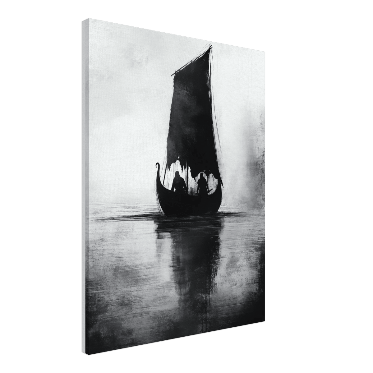 The Ghostly Viking Longship Dark Nordic Ink Met 4 - Shop Ai Art WebShop - Digital Art online Store