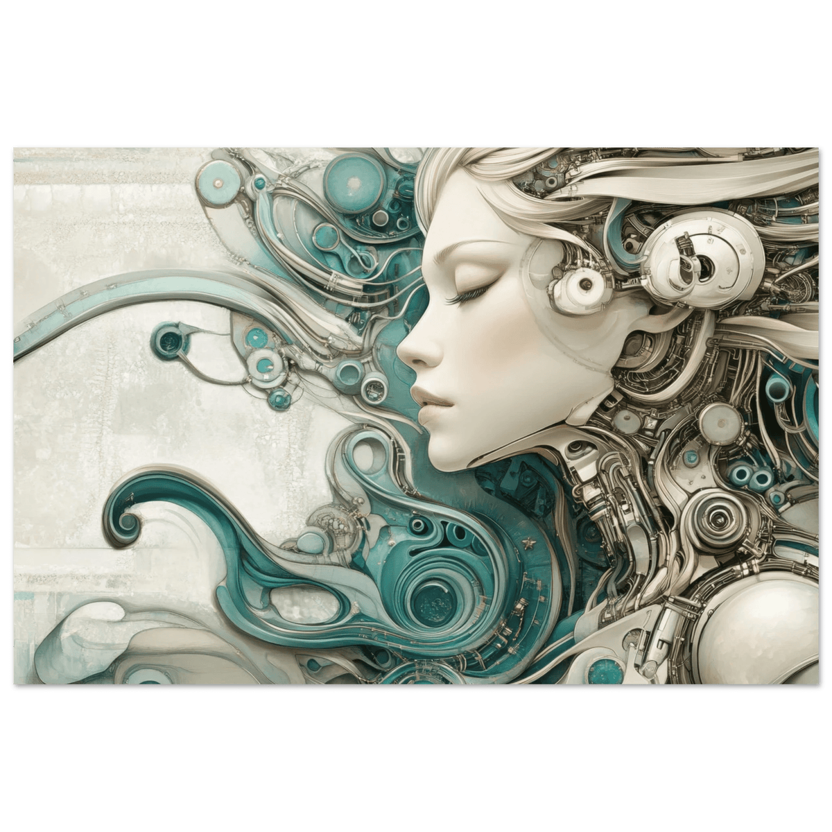 The Mechanical Siren A portrait of an android 2 - Shop Ai Art WebShop - Digital Art online Store