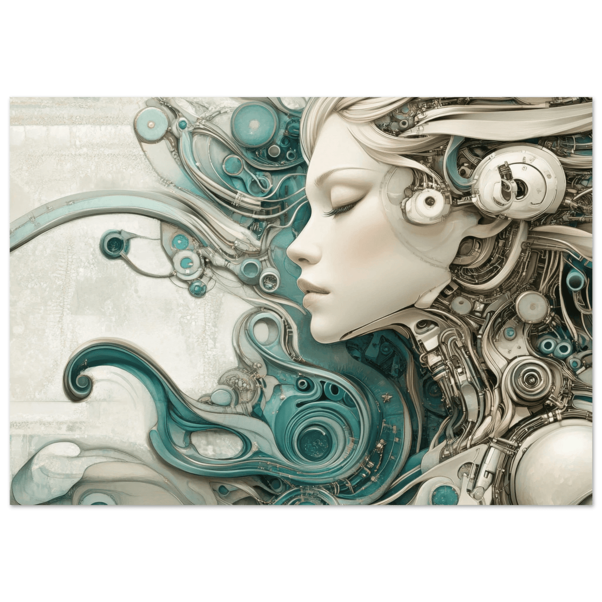 The Mechanical Siren A portrait of an android 2 - Shop Ai Art WebShop - Digital Art online Store
