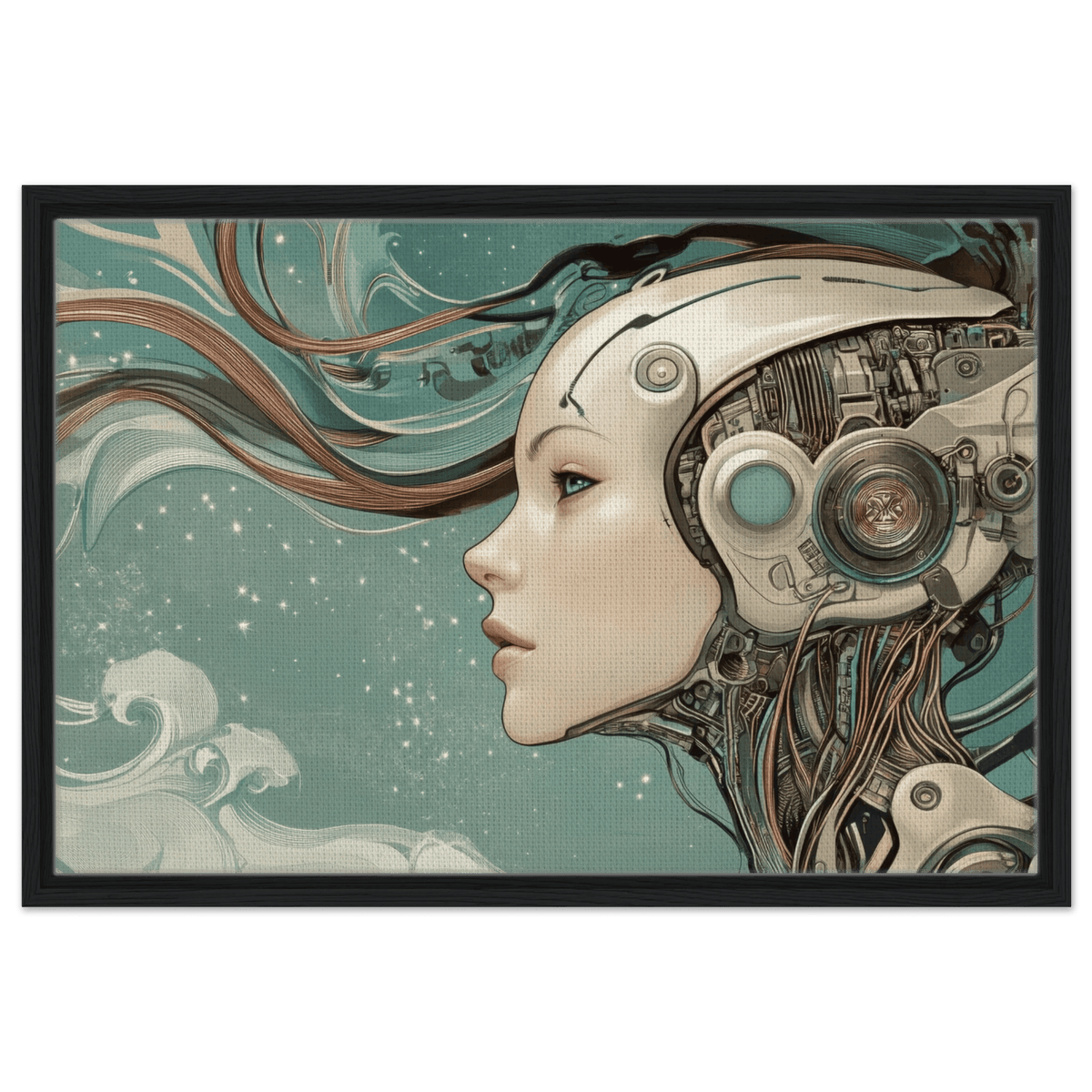 The Mechanical Siren A portrait of an android - Shop Ai Art WebShop - Digital Art online Store