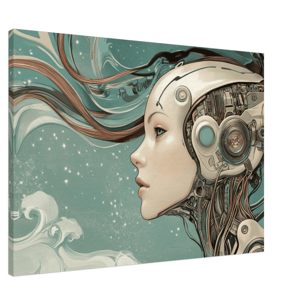 The Mechanical Siren A portrait of an android - Shop Ai Art WebShop - Digital Art online Store