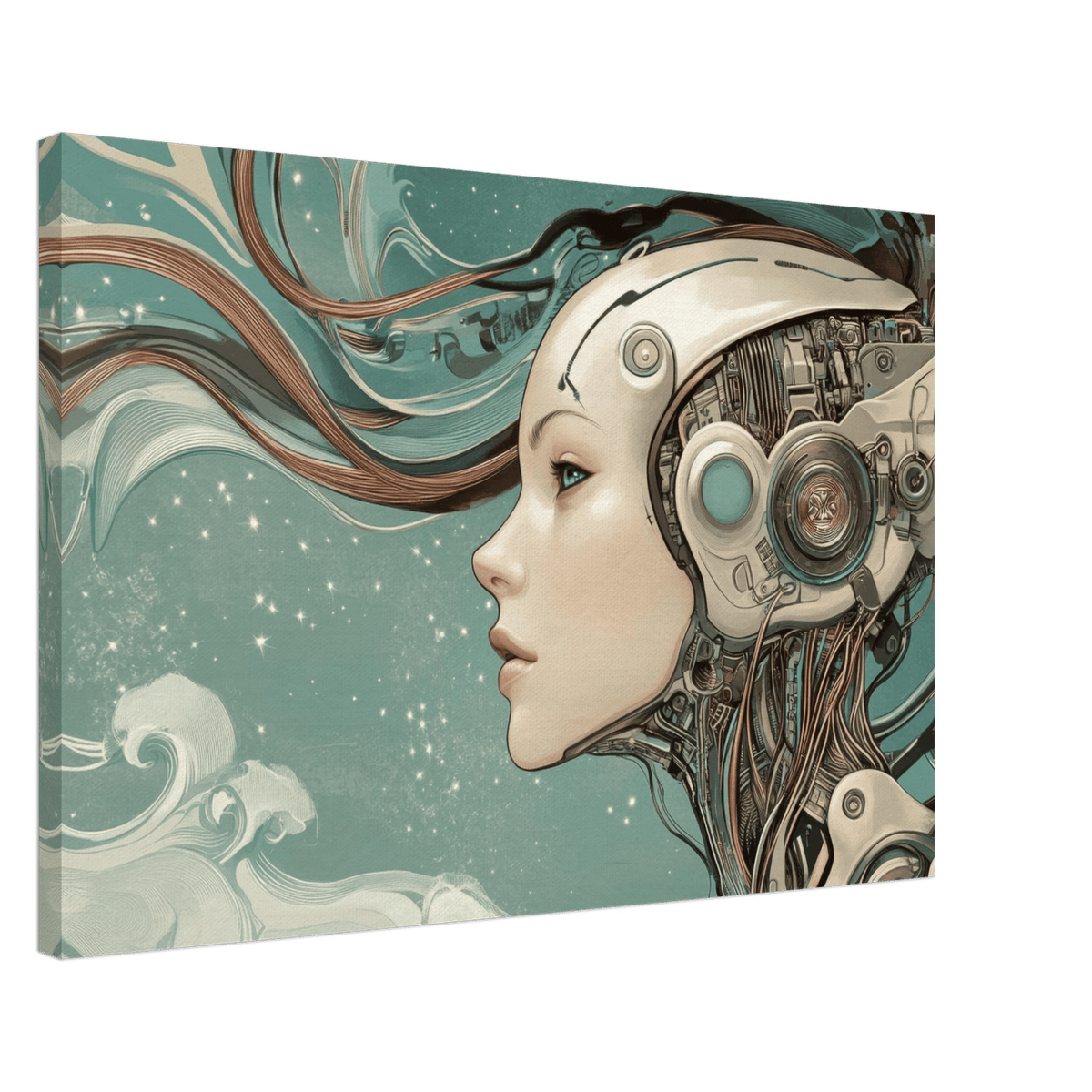 The Mechanical Siren A portrait of an android - Shop Ai Art WebShop - Digital Art online Store