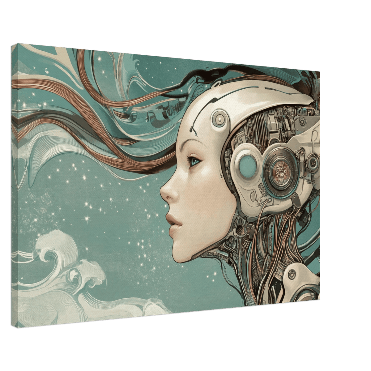 The Mechanical Siren A portrait of an android - Shop Ai Art WebShop - Digital Art online Store