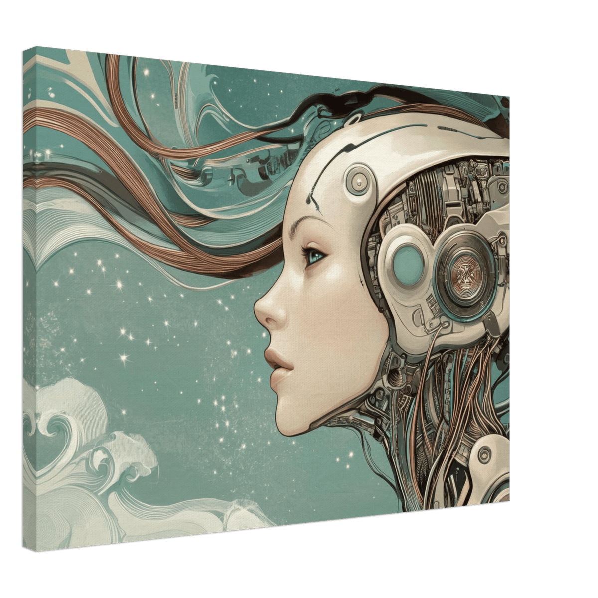 The Mechanical Siren A portrait of an android - Shop Ai Art WebShop - Digital Art online Store