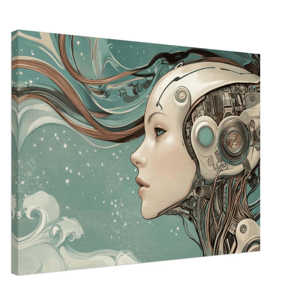 The Mechanical Siren A portrait of an android - Shop Ai Art WebShop - Digital Art online Store