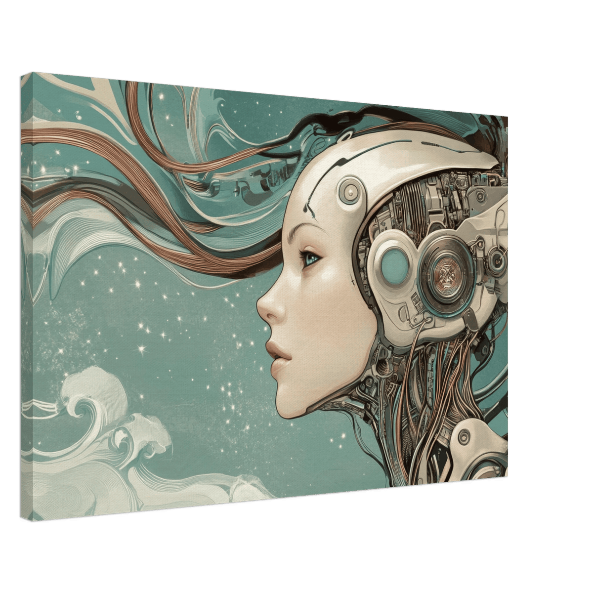 The Mechanical Siren A portrait of an android - Shop Ai Art WebShop - Digital Art online Store