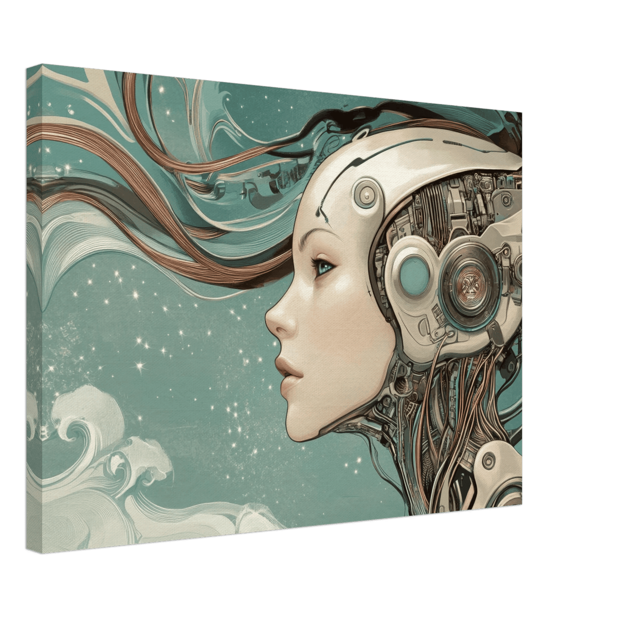 The Mechanical Siren A portrait of an android - Shop Ai Art WebShop - Digital Art online Store