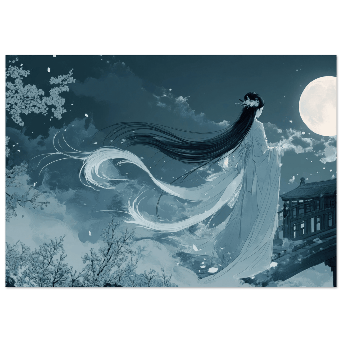 The Moonlit Kitsune Spirit Japanese Ukiyo - e Over 3 - Shop Ai Art WebShop - Digital Art online Store