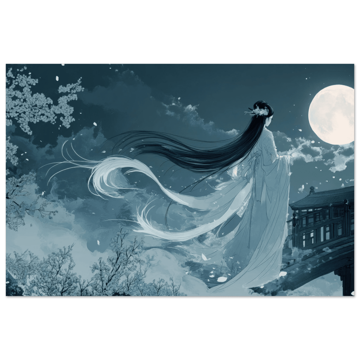 The Moonlit Kitsune Spirit Japanese Ukiyo - e Over 3 - Shop Ai Art WebShop - Digital Art online Store