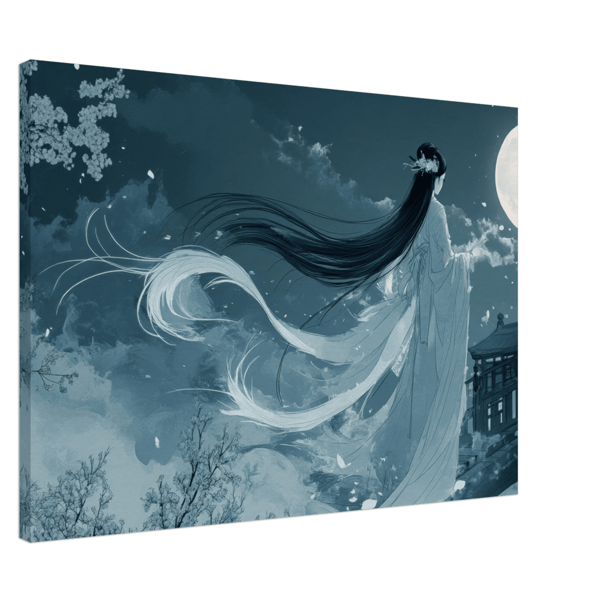 The Moonlit Kitsune Spirit Japanese Ukiyo - e Over 3 - Shop Ai Art WebShop - Digital Art online Store