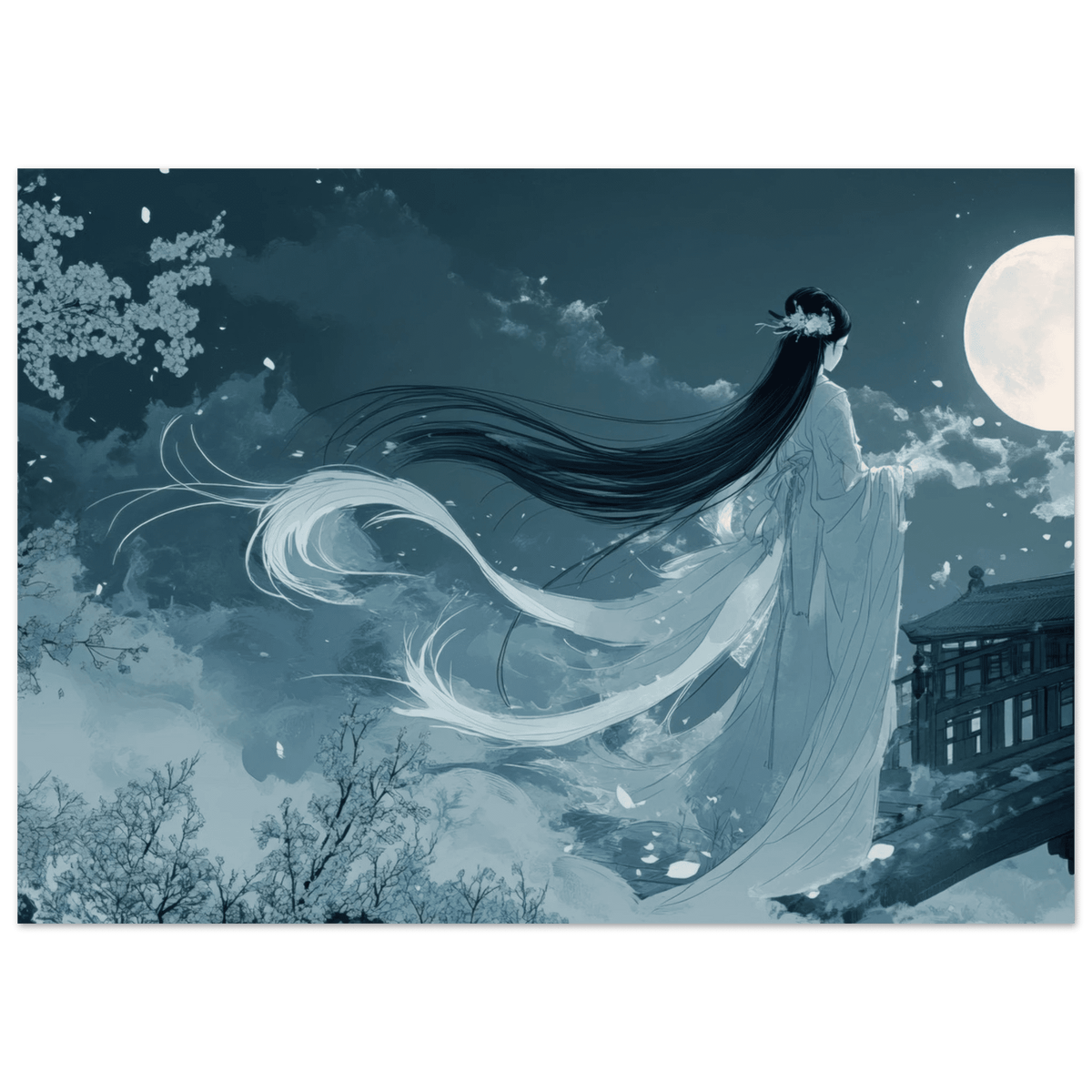 The Moonlit Kitsune Spirit Japanese Ukiyo - e Over 3 - Shop Ai Art WebShop - Digital Art online Store