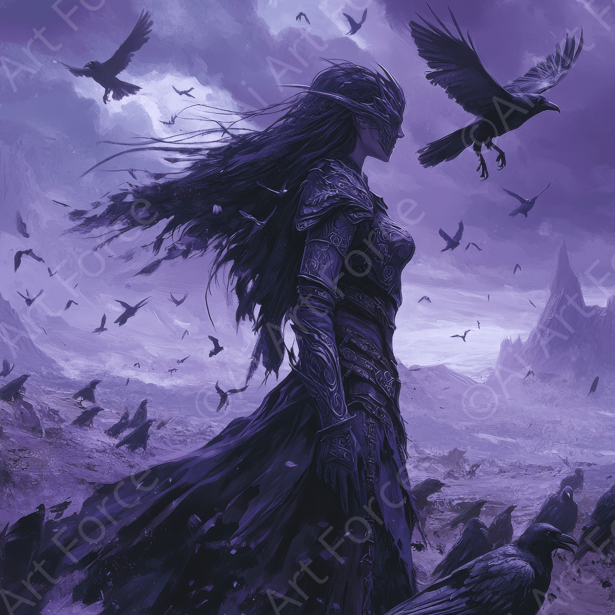 The Morrigan Over a Battlefield 2 - Shop Ai Art WebShop - Digital Art online Store