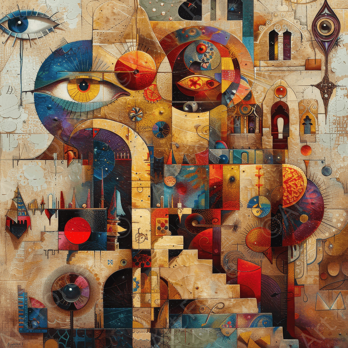 The Odd Fellows abstract art syle 2 - Shop Ai Art WebShop - Digital Art online Store