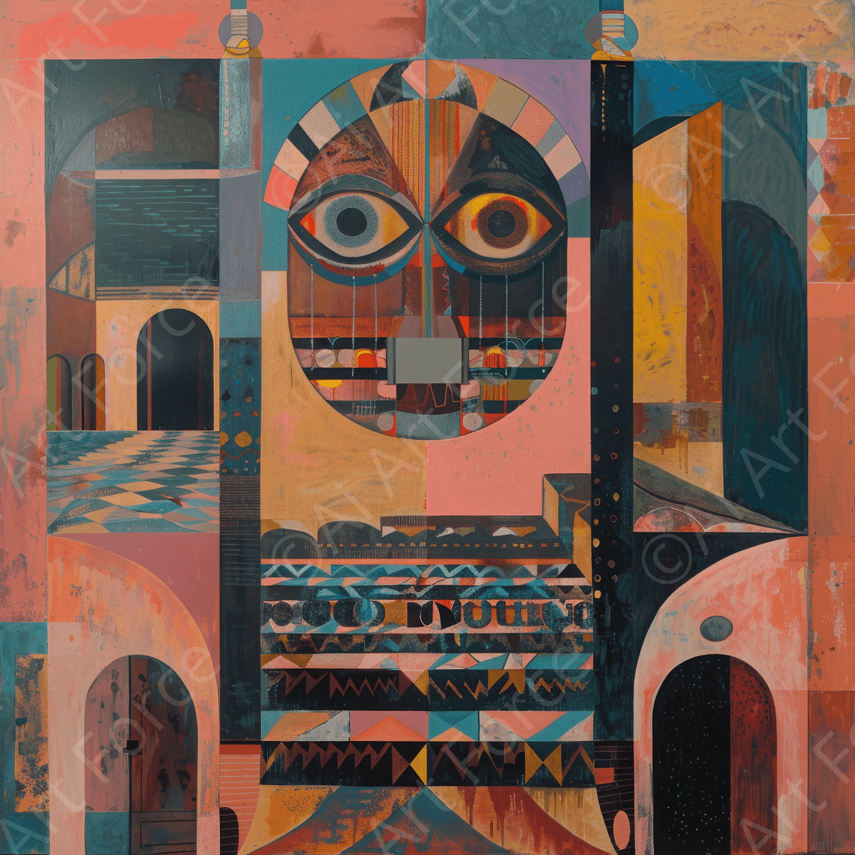 The Odd Fellows abstract art syle 4 - Shop Ai Art WebShop - Digital Art online Store