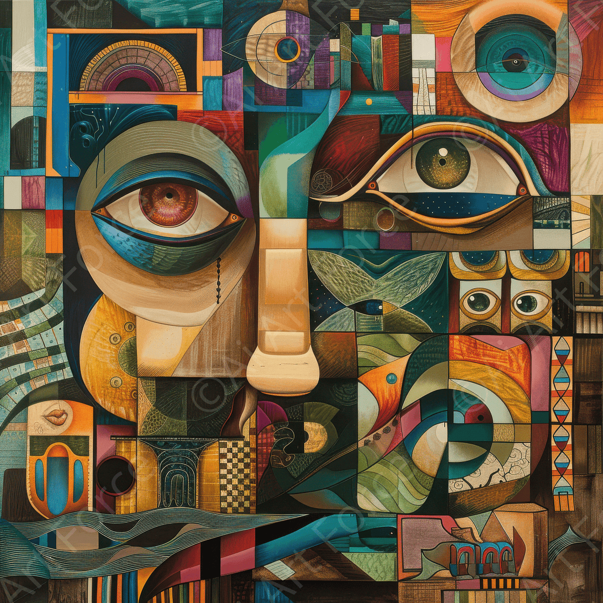 The Odd Fellows abstract art syle 5 - Shop Ai Art WebShop - Digital Art online Store