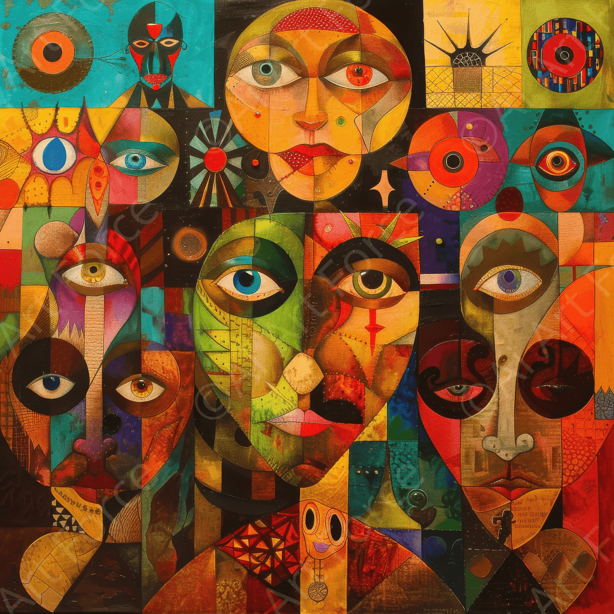 The Odd Fellows abstract art syle - Shop Ai Art WebShop - Digital Art online Store