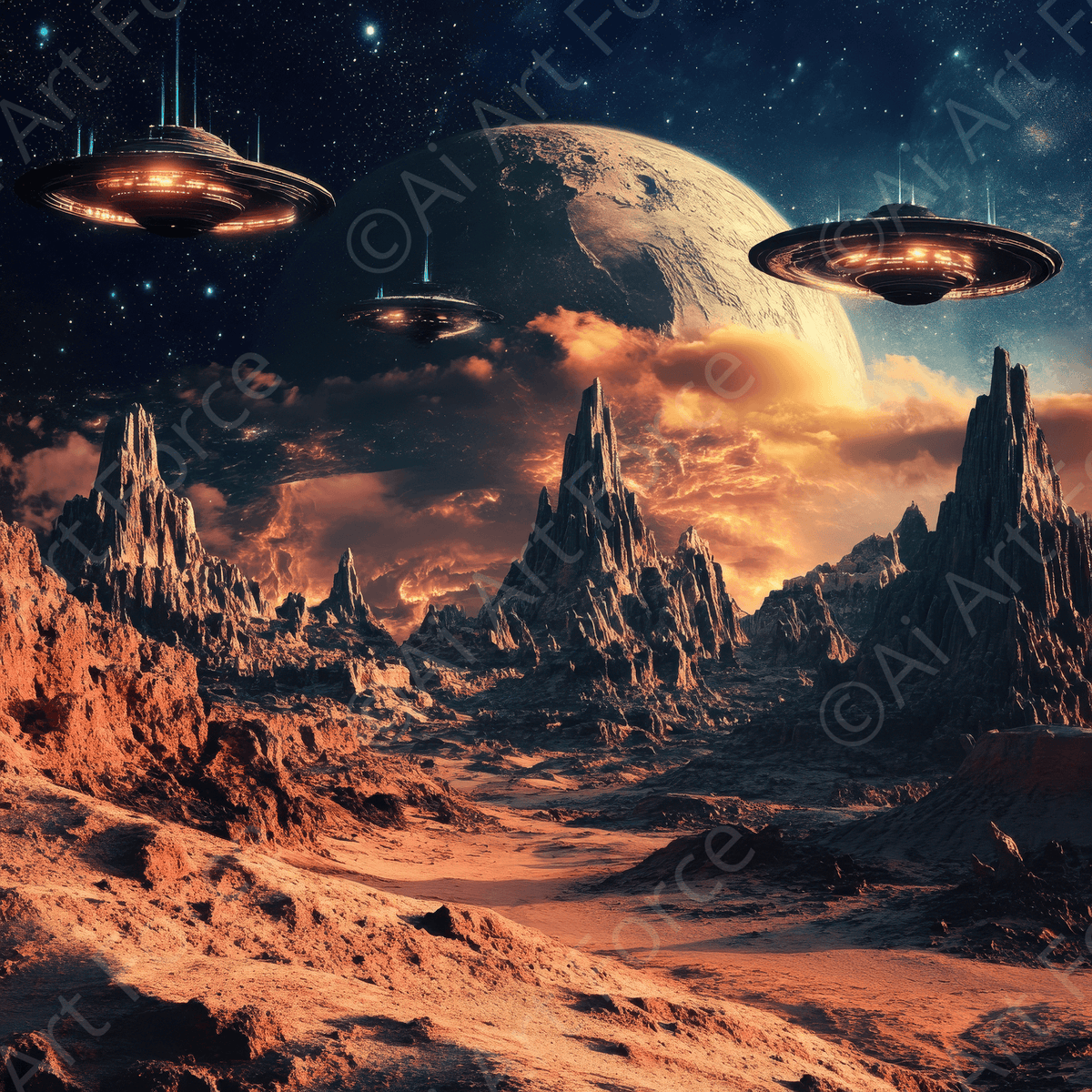 The potential for conflict over extraterrestrial worlds 2 - Shop Ai Art WebShop - Digital Art online Store