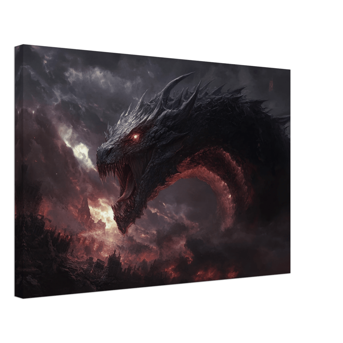 The Shadow Wyrms Fury Dark Fantasy Concept Art 4 - Shop Ai Art WebShop - Digital Art online Store