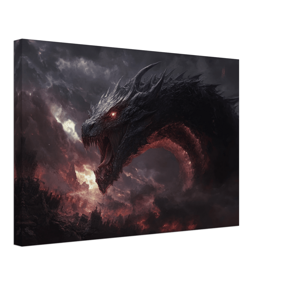 The Shadow Wyrms Fury Dark Fantasy Concept Art 4 - Shop Ai Art WebShop - Digital Art online Store